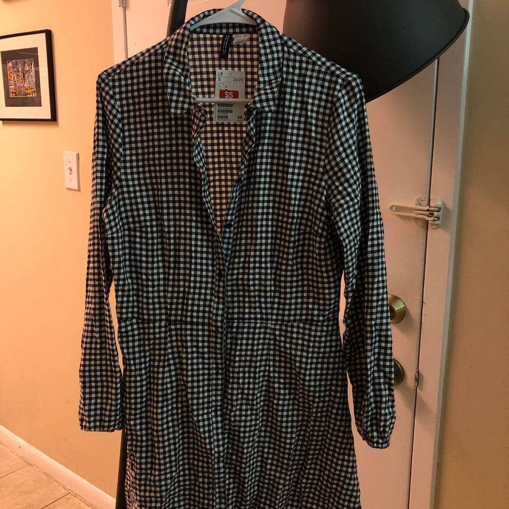 Black & White Squares  Mini Dress